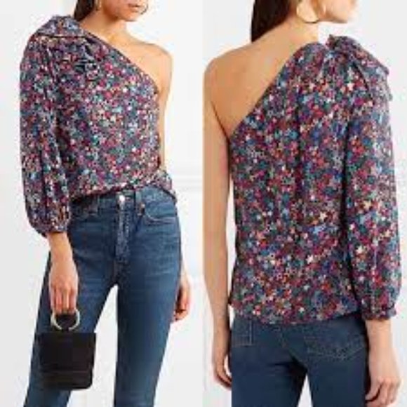J.CREW NEW Jacuzzi One-Shoulder Star Print Top - Picture 3 of 3